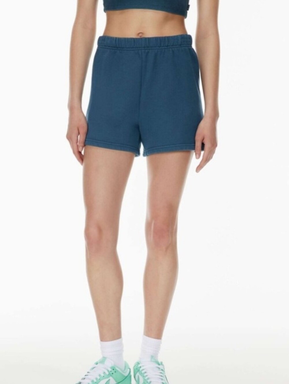 Aritzia TnA  Cozy Sweatfleece Perfect Hi-Rise Mini Short Blue M